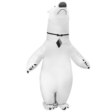 Adults Inflatable Polar Bear Costume - Arctic Animal Blow-Up Suit - alternate view