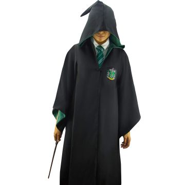 Kids Wizard Student Robe - Green House Serpent Costume with Hood