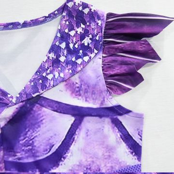 Kids Dragon Villain Princess Costume - Purple Fantasy Dress with Scales
