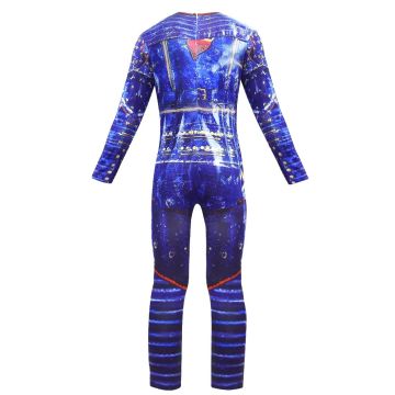 Kids Blue Rock Princess Costume - Heir-Style Jumpsuit with Gloves