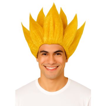 Gold Spiky Anime Warrior Wig - Cosplay Accessory - alternate view