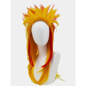 Adult Flame Hashira Cosplay Wig - Yellow Red Orange Gradient Spiky Anime Wig