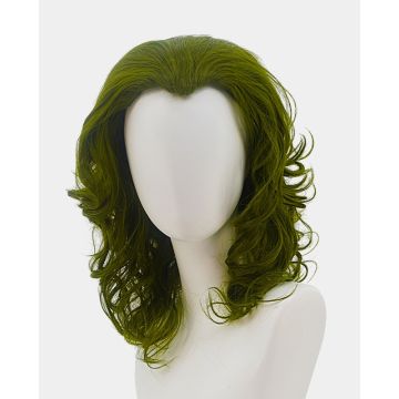 Adult Comic Villain Green Wig - Wavy Shoulder Length Clown Hair