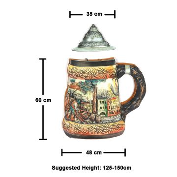 Kids Oktoberfest Beer Stein Costume with Lid Hat - German Bavarian Suit