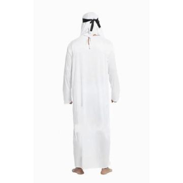 Adult Arabian Sheikh Costume - White Robe with Headpiece
