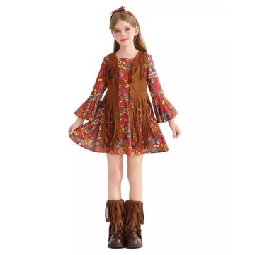 Kids 60s 70s Groovy Hippie Costume – Retro Peace Outfit for Girls