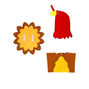 Adult Turkey Costume Jumpsuit with Headpiece and Wings