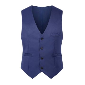 Adult Navy Blue Formal Waistcoat Costume with Adjustable Back - alternate view