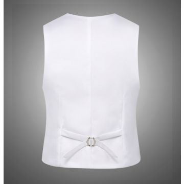 Adult White Formal Waistcoat with Adjustable Back Strap