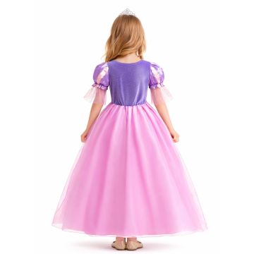 Girls Purple Tower Princess Costume Dress with Ombré Skirt