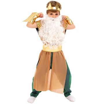 Kids Poseidon Greek God Costume with Crown