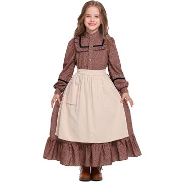 Girls Pioneer Prairie Dress Costume Apron