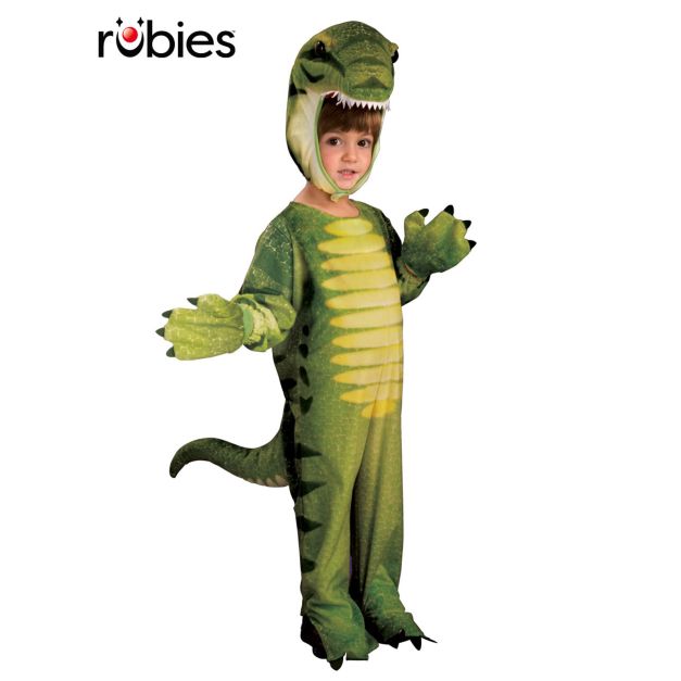 Kids green dinosaur costume full body plush T-Rex jumpsuit with 3D head Kids green dinosaur costume full body plush T-Rex jumpsuit with 3D head