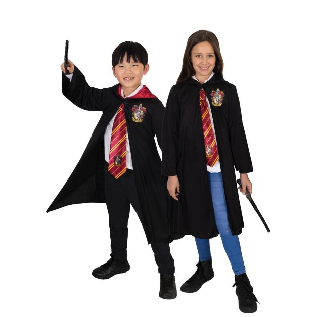Kids Harry Potter Gryffindor robe with red satin hood lining and House crest Kids Harry Potter Gryffindor robe with red satin hood lining and House crest