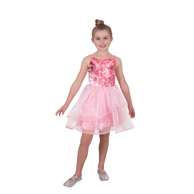 Girls Glinda Wicked costume pink tutu dress with layered tulle skirt and ribbon trim Girls Glinda Wicked costume pink tutu dress with layered tulle skirt and ribbon trim