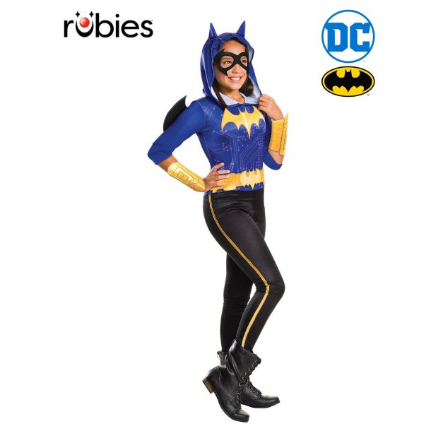 Girls Batgirl costume with hooded jumpsuit and cape wings Girls Batgirl costume with hooded jumpsuit and cape wings