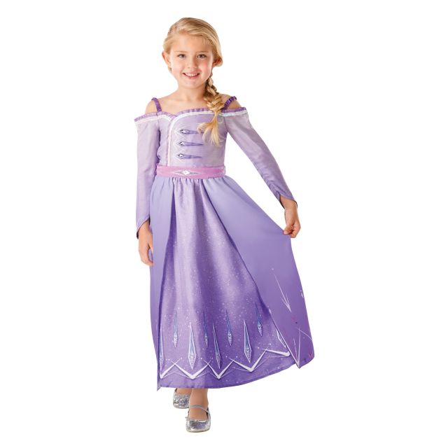 Girls Disney Frozen 2 Queen Elsa purple lavender costume dress with glitter overlay Girls Disney Frozen 2 Queen Elsa purple lavender costume dress with glitter overlay