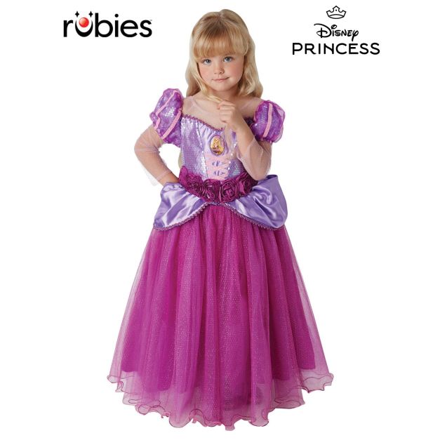 Girls Disney Rapunzel costume dress with sequined purple bodice and glitter tulle skirt Girls Disney Rapunzel costume dress with sequined purple bodice and glitter tulle skirt