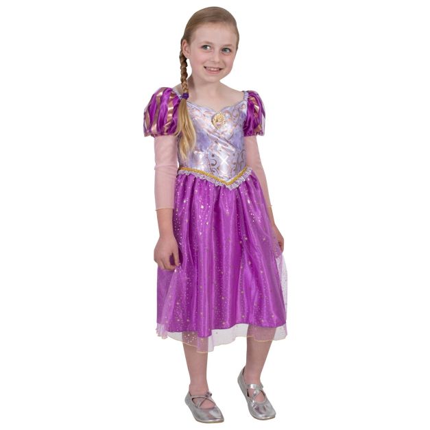 Girls Disney Rapunzel deluxe costume dress in purple with sparkle tulle skirt Girls Disney Rapunzel deluxe costume dress in purple with sparkle tulle skirt