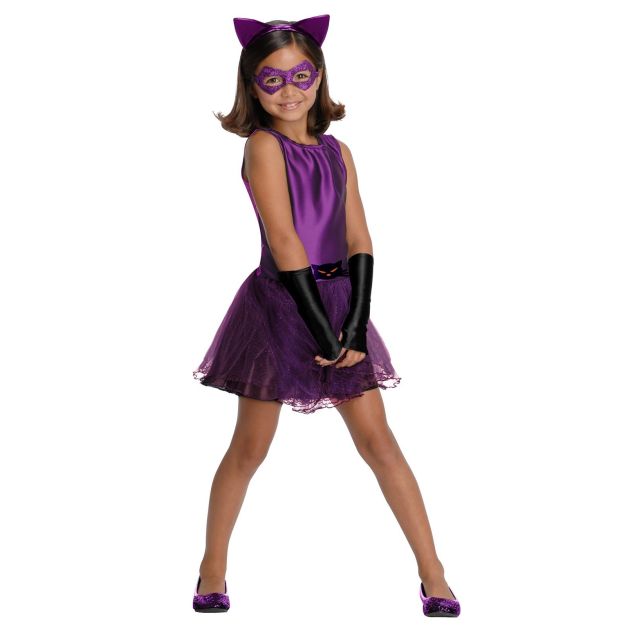 Toddler girl Catwoman tutu costume with purple satin bodice and glitter tulle skirt Toddler girl Catwoman tutu costume with purple satin bodice and glitter tulle skirt