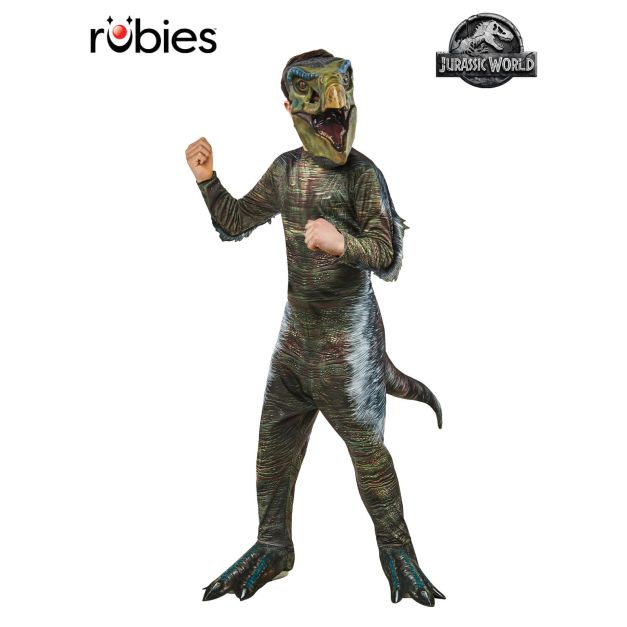 Kids Jurassic World Therizinosaurus dinosaur costume with molded mask and digital scale print Kids Jurassic World Therizinosaurus dinosaur costume with molded mask and digital scale print