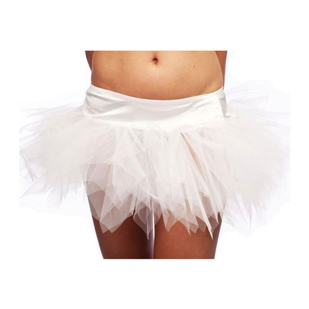 Adult white tutu petticoat with layered tulle and satin waistband Adult white tutu petticoat with layered tulle and satin waistband