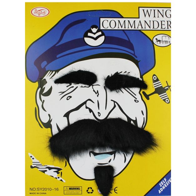 Dense synthetic black facial hair pieces for Western costume disguise