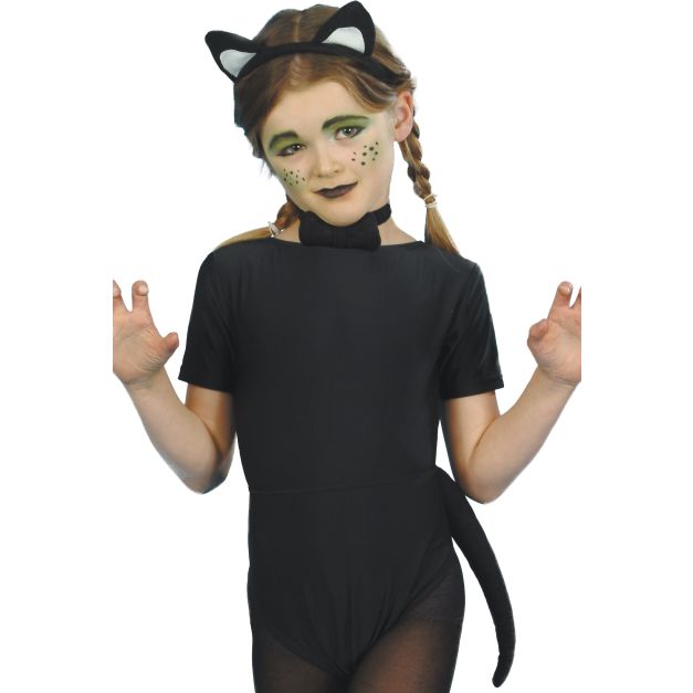 Black cat tail with elastic band attachment for children's costume Black cat tail with elastic band attachment for children's costume