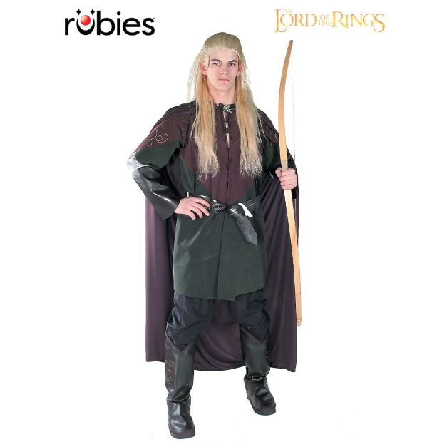 Adult Legolas costume with digitally printed tunic and black cloak - Lord of the Rings licensed outfit Adult Legolas costume with digitally printed tunic and black cloak - Lord of the Rings licensed outfit