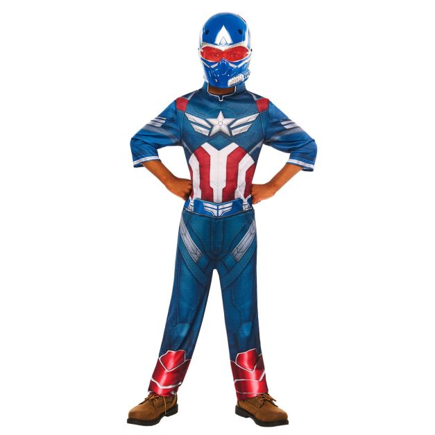 Kids Captain America Brave New World costume with printed jumpsuit and molded mask Kids Captain America Brave New World costume with printed jumpsuit and molded mask