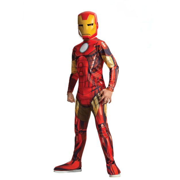 Kids Iron Man costume jumpsuit with printed armour and mask Kids Iron Man costume jumpsuit with printed armour and mask