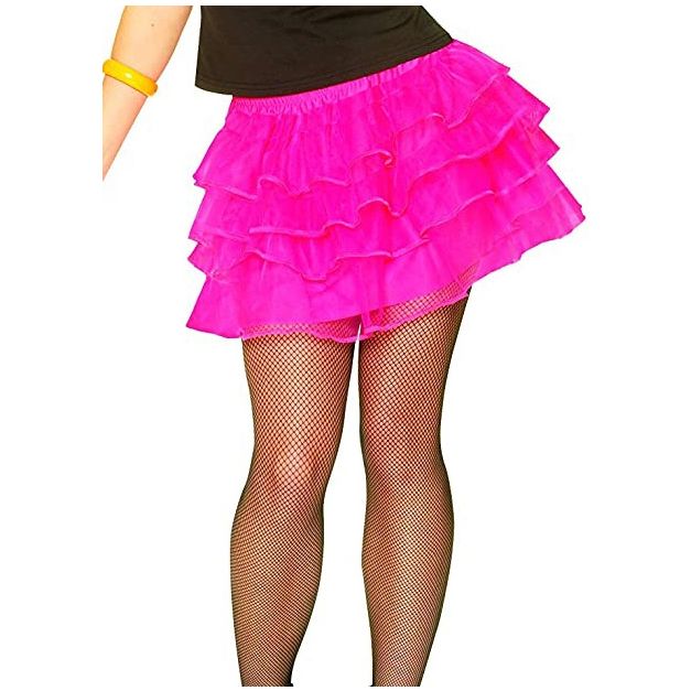 Hot pink 80s tutu skirt with four tiers of ruffled tulle Hot pink 80s tutu skirt with four tiers of ruffled tulle