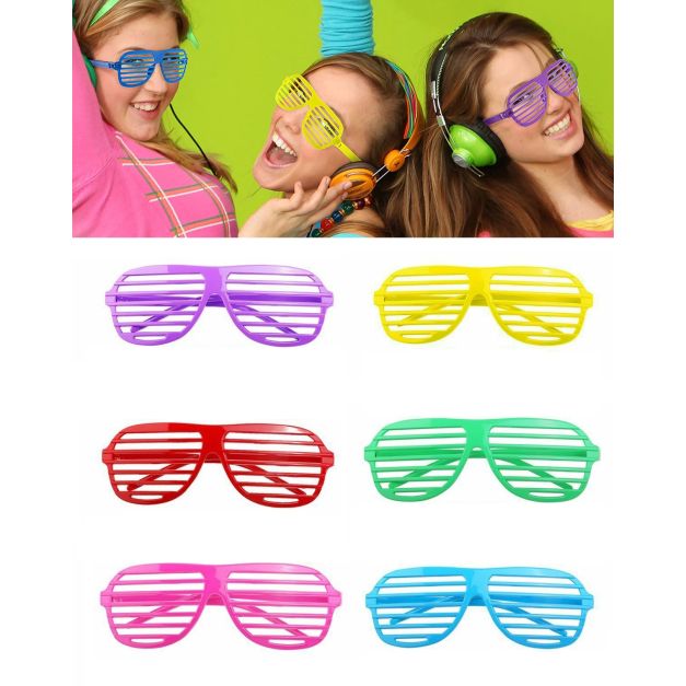 Adult shutter shades sunglasses in six neon colors - 80s party glasses Adult shutter shades sunglasses in six neon colors - 80s party glasses