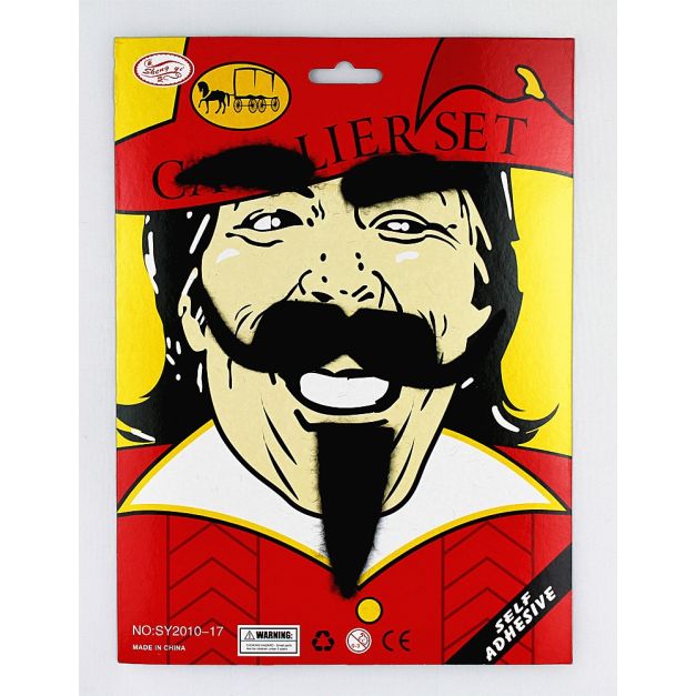Self adhesive cavalier mustache goatee eyebrows for historical costume
