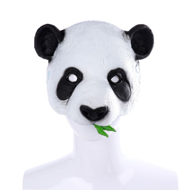 Full-face overhead panda mask showing sculpted ears and textured finish Full-face overhead panda mask showing sculpted ears and textured finish