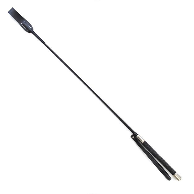 Equestrian riding crop costume accessory with wrist loop and chrome hardware Equestrian riding crop costume accessory with wrist loop and chrome hardware