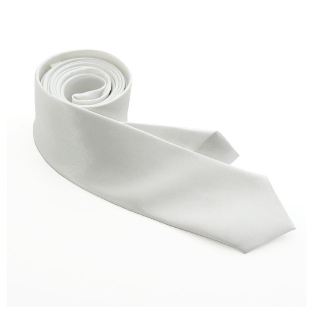 White satin skinny tie for 1920s gangster costume, 145cm length White satin skinny tie for 1920s gangster costume, 145cm length