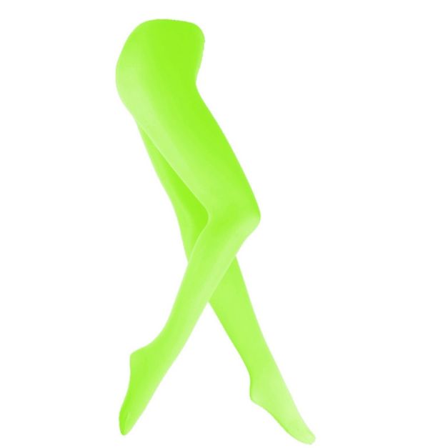 Neon green opaque tights full length fluorescent pantyhose Neon green opaque tights full length fluorescent pantyhose