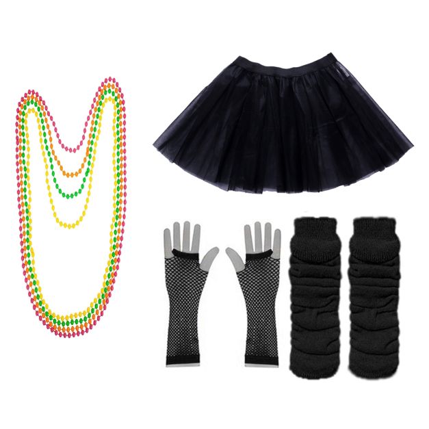 Womens 80s Costume Accessory Set - Neon Tutu, Fishnet Gloves & Leg Warmers - alternate view 6 Womens 80s Costume Accessory Set - Neon Tutu, Fishnet Gloves & Leg Warmers - alternate view 6