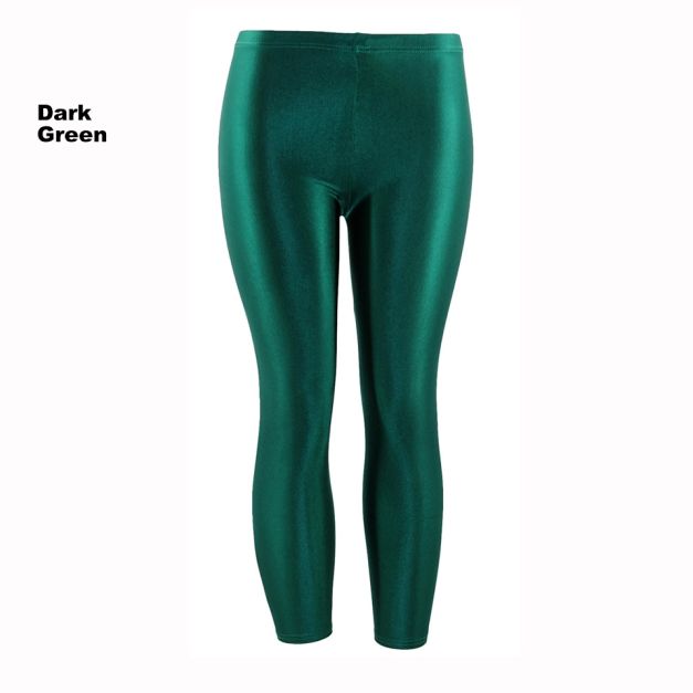 Adult Dark Green Metallic Leggings - 80s Neon Dance Costume Pants - alternate view 6 Adult Dark Green Metallic Leggings - 80s Neon Dance Costume Pants - alternate view 6