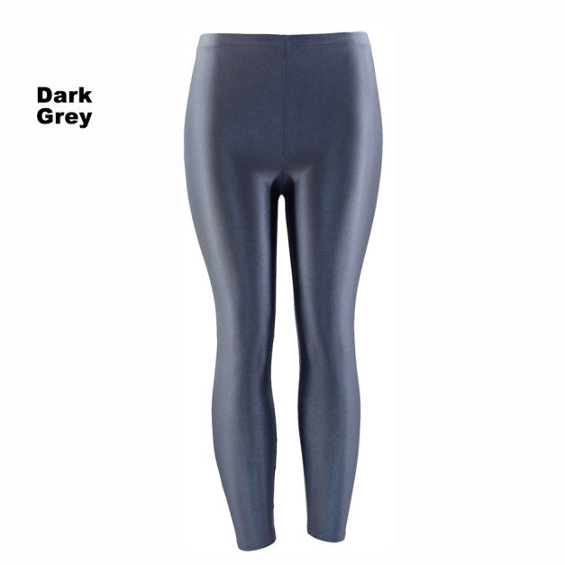 Adult Metallic Shiny Leggings - 80s Disco Stretch Pants Dark Grey - alternate view 6 Adult Metallic Shiny Leggings - 80s Disco Stretch Pants Dark Grey - alternate view 6