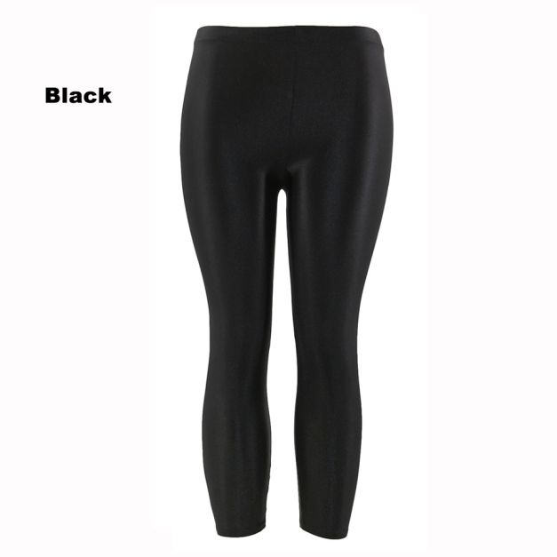 Adult Black Shiny Leggings - 80s Disco Capri Pants - alternate view 6 Adult Black Shiny Leggings - 80s Disco Capri Pants - alternate view 6