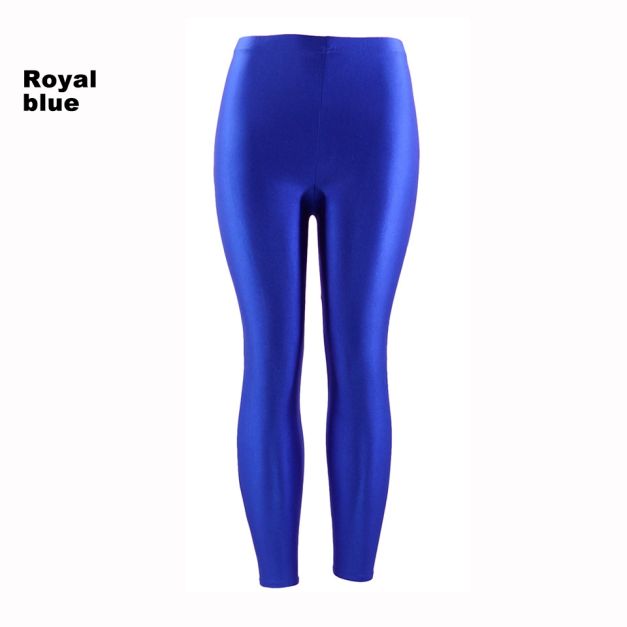 Adult Royal Blue Metallic Leggings - 80s Disco Retro Costume Accessory - alternate view 6 Adult Royal Blue Metallic Leggings - 80s Disco Retro Costume Accessory - alternate view 6