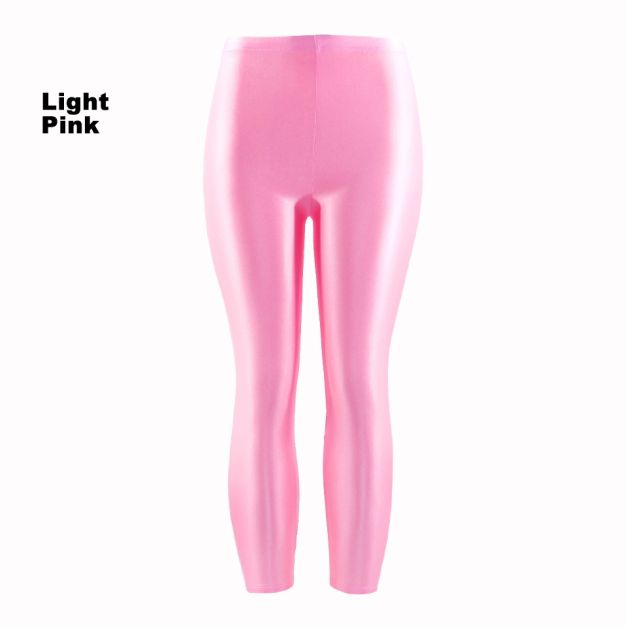 Adult Pink Metallic Leggings - 80s Disco Neon Stretch Pants - alternate view 6 Adult Pink Metallic Leggings - 80s Disco Neon Stretch Pants - alternate view 6