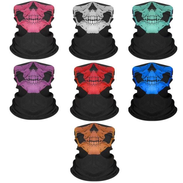 Adult Skull Face Gaiter - Multifunctional Neck Scarf Face Covering - alternate view Adult Skull Face Gaiter - Multifunctional Neck Scarf Face Covering - alternate view