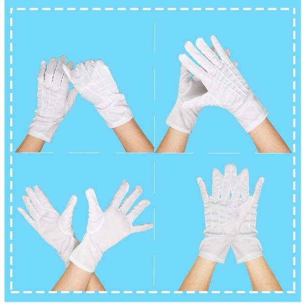 White forpurple dragon heir costume gloves with elasticized wrist cuff White forpurple dragon heir costume gloves with elasticized wrist cuff