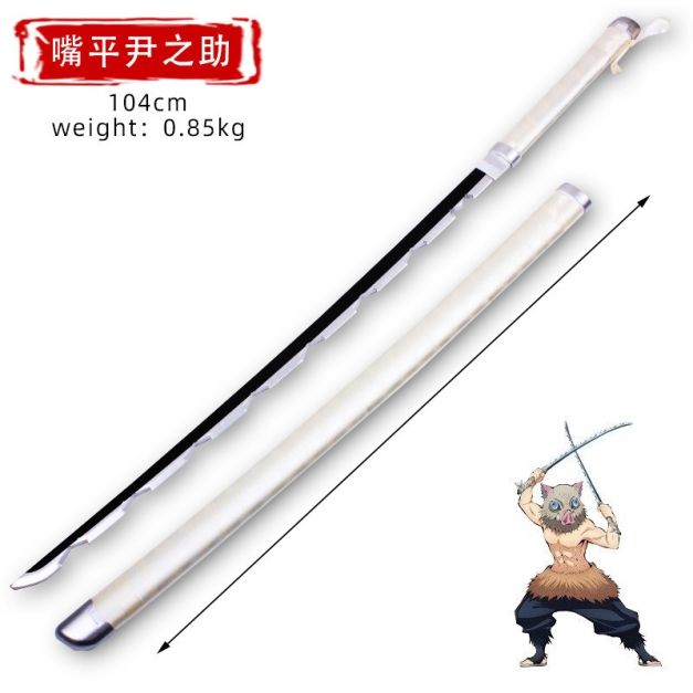 boar beast hunter sword 104cm with jagged blade edge and clear handle
