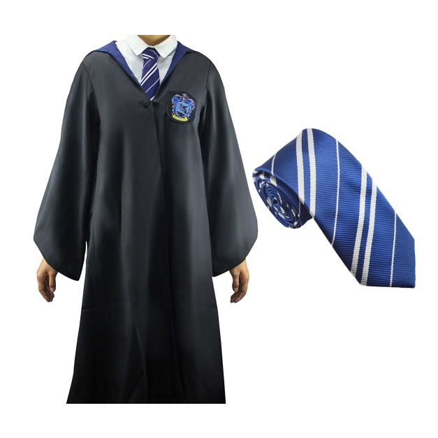 Adult Wizard School Robe - Blue House with Eagle Crest and Tie - alternate view 7 Adult Wizard School Robe - Blue House with Eagle Crest and Tie - alternate view 7