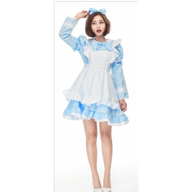 Adult Alice Storybook Costume Dress with Apron and Headband Adult Alice Storybook Costume Dress with Apron and Headband