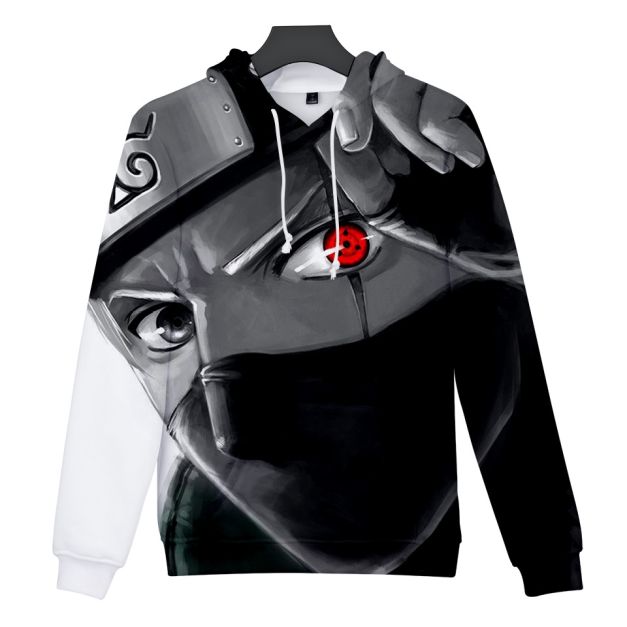 Anime Ninja Masked Ninja hoodie showing all-over sublimation print with Konoha symbol Anime Ninja Masked Ninja hoodie showing all-over sublimation print with Konoha symbol
